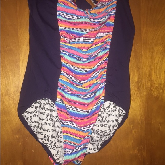 Anne cole halter one piece swimsuit plus size 16w - Picture 2 of 3